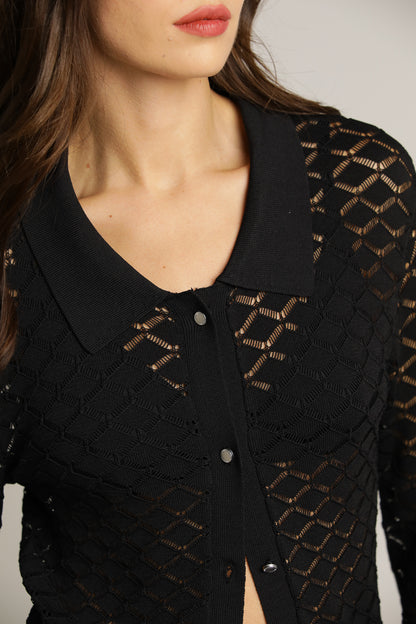 Semi-Sheer Knit Cardigan