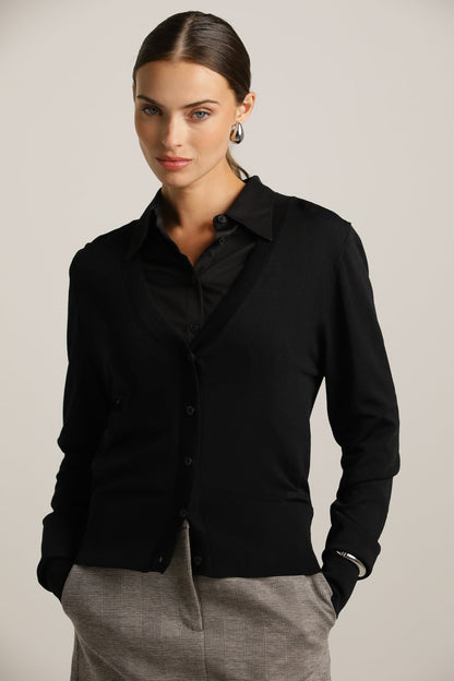 Semi-Sheer Fine Knit Cardigan