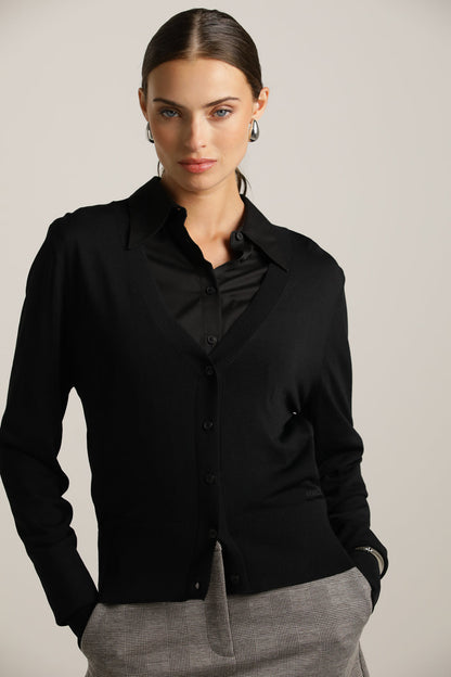 Semi-Sheer Fine Knit Cardigan