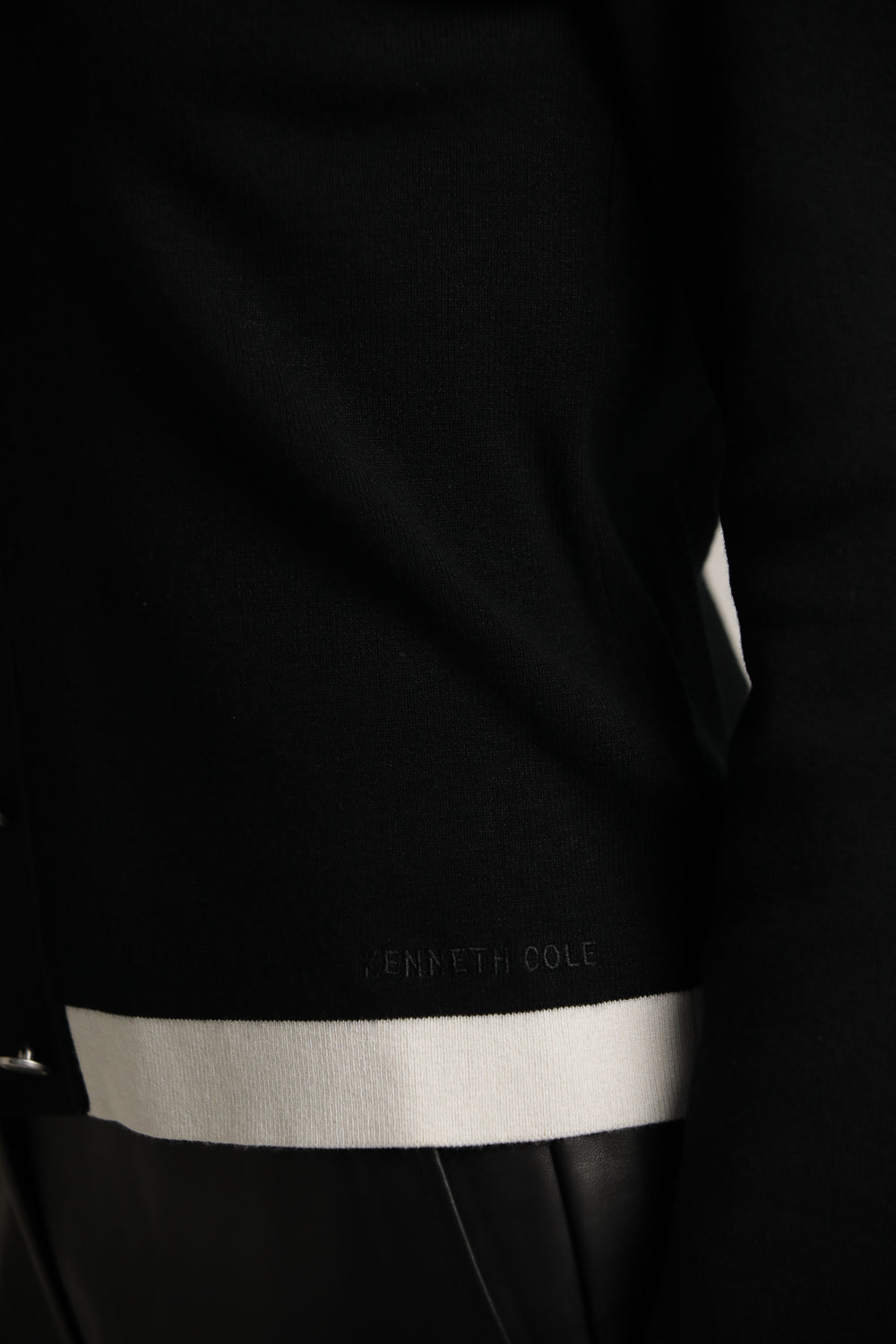 Polo-Collar Knit Cardigan