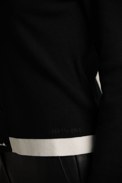 Polo-Collar Knit Cardigan