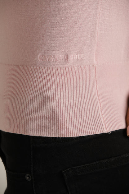Short-Sleeve Turtleneck Knit With High Collar