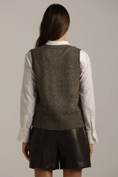 Knitted Vest With Buttons