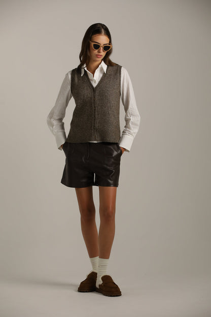 Knitted Vest With Buttons
