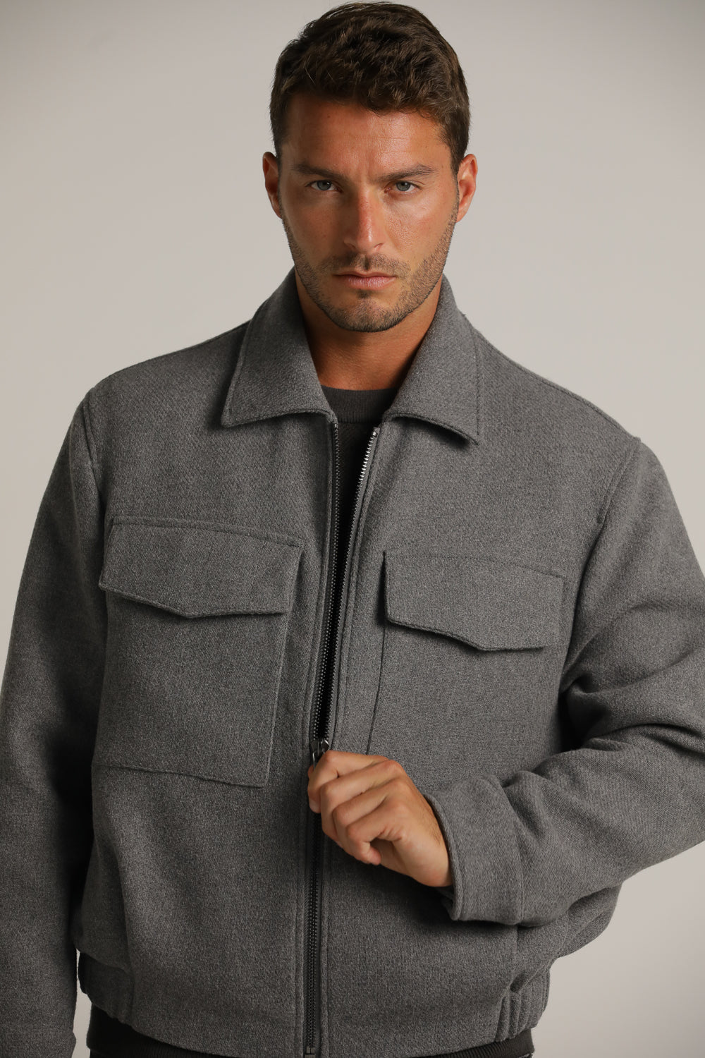 Bomber Jacket In Wool-Like Look