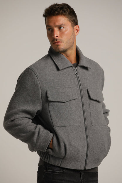 Bomber Jacket In Wool-Like Look