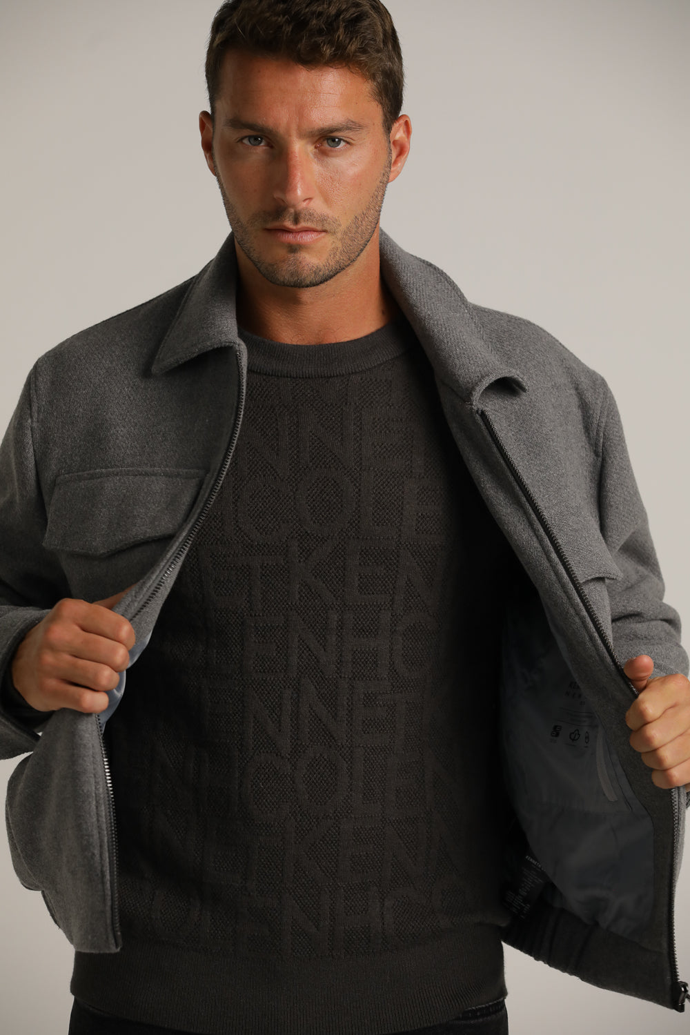 Bomber Jacket In Wool-Like Look