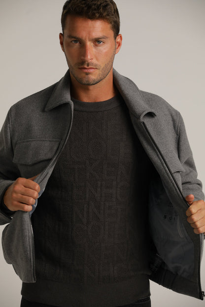 Bomber Jacket In Wool-Like Look