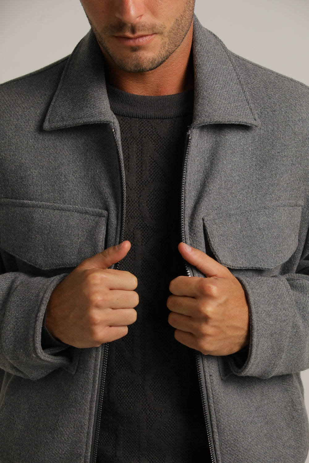 Bomber Jacket In Wool-Like Look