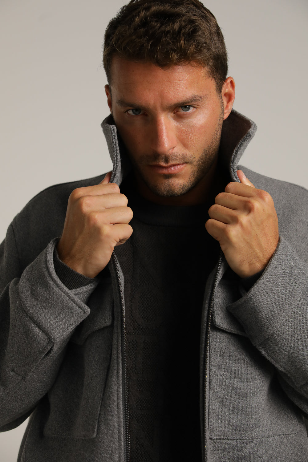 Bomber Jacket In Wool-Like Look