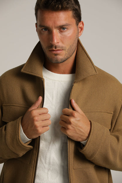 Bomber Jacket In Woven Embossed