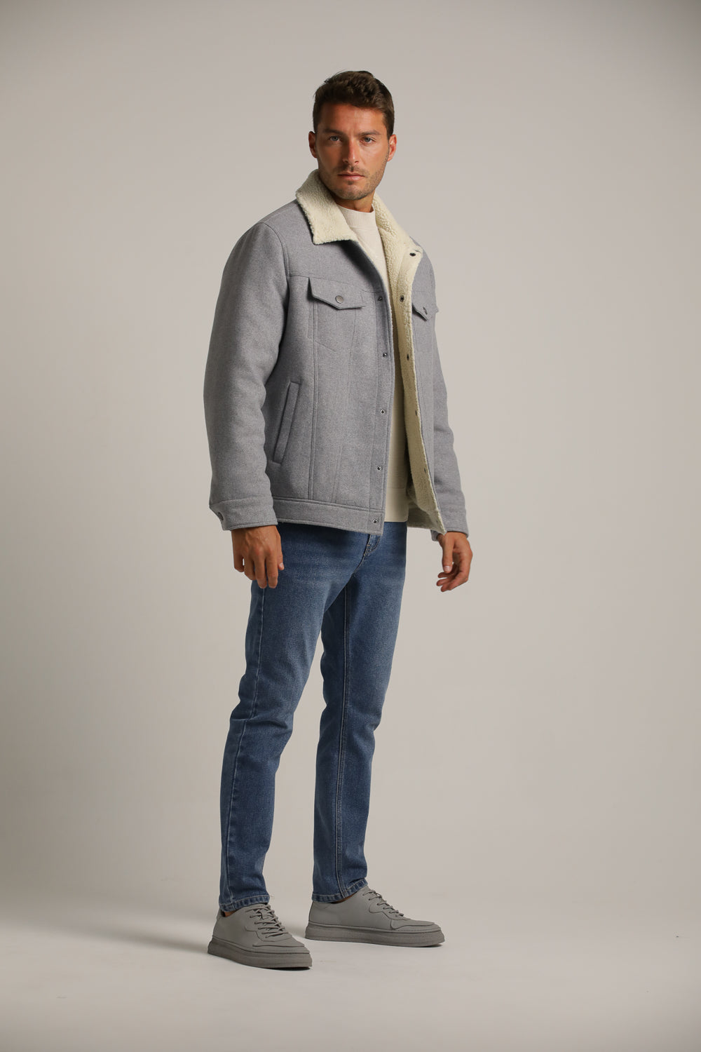 Faux Fur Trucker Jacket