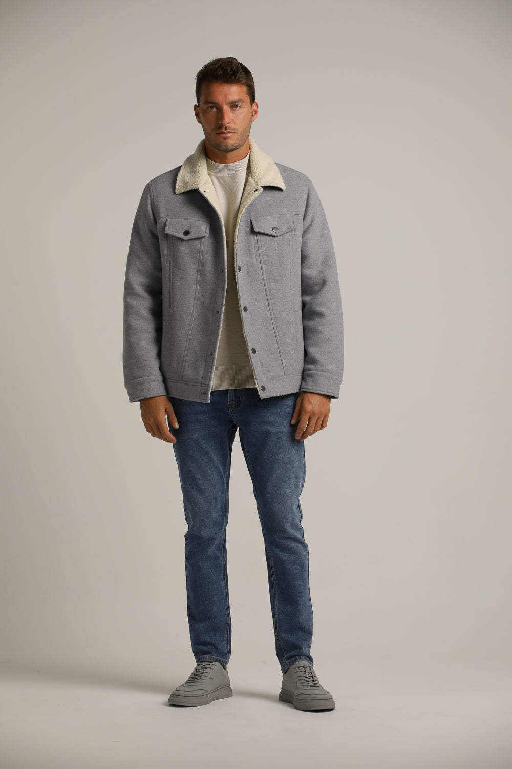 Faux Fur Trucker Jacket