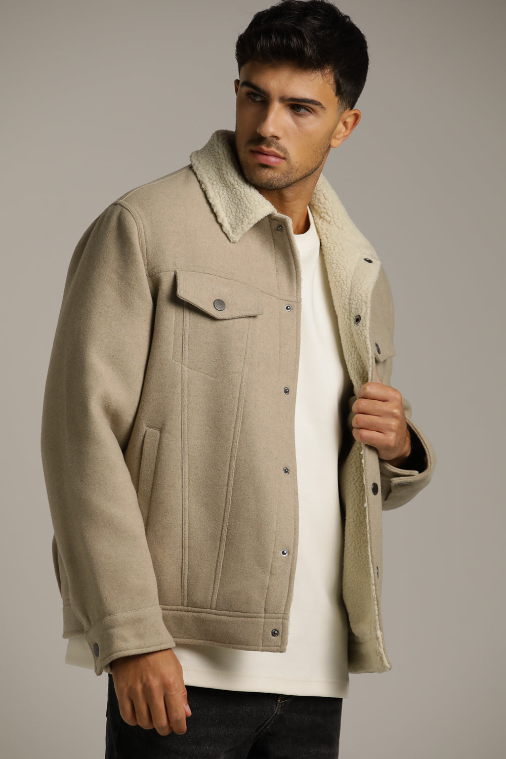 Trucker Jacket With Vegan Fur Lining