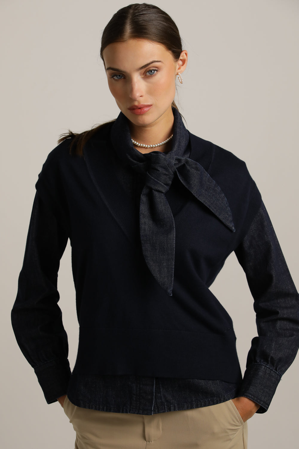 Deep V-Neck Knit Vest