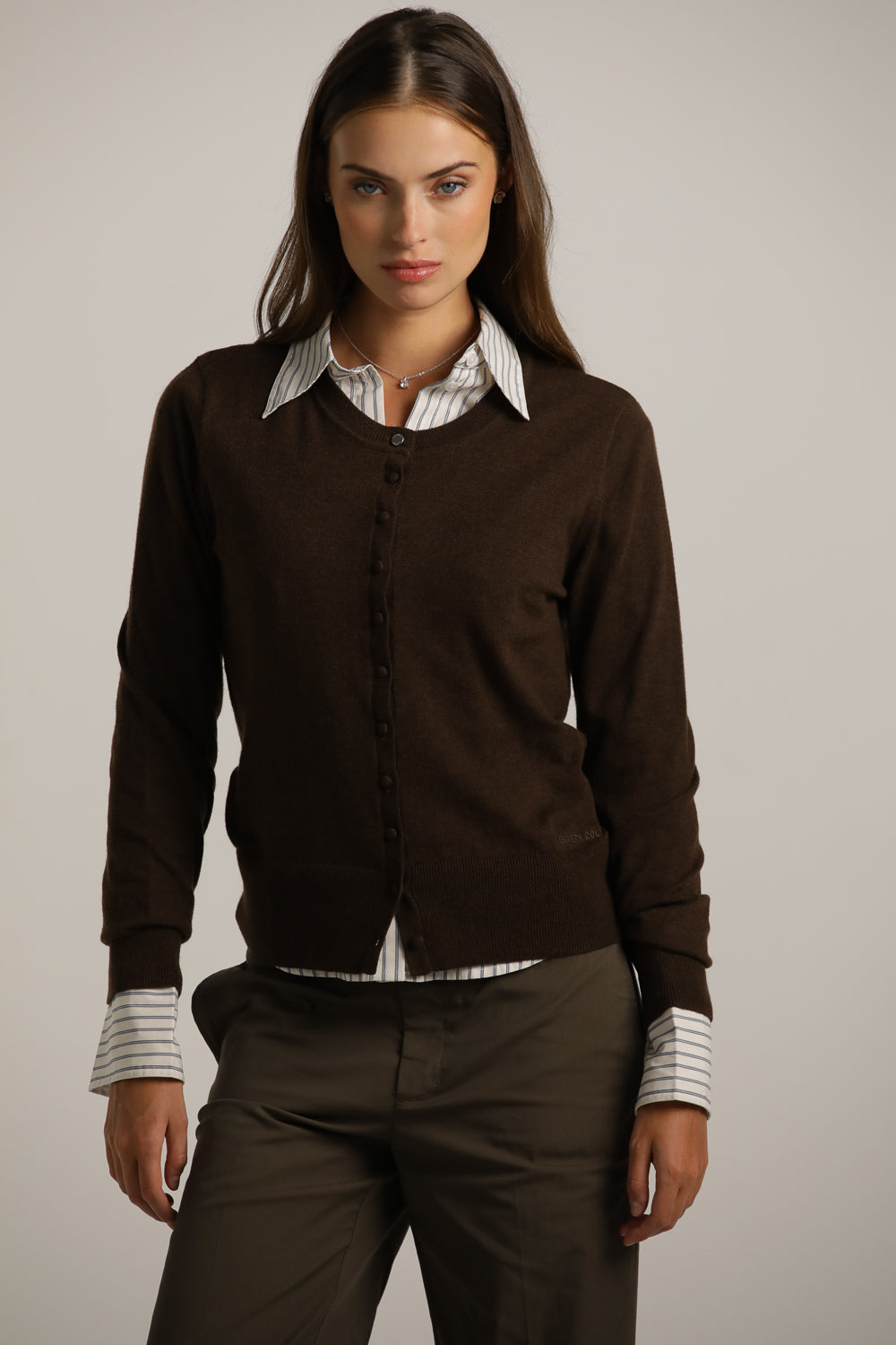 Knit Cardigan With Front Button Closure