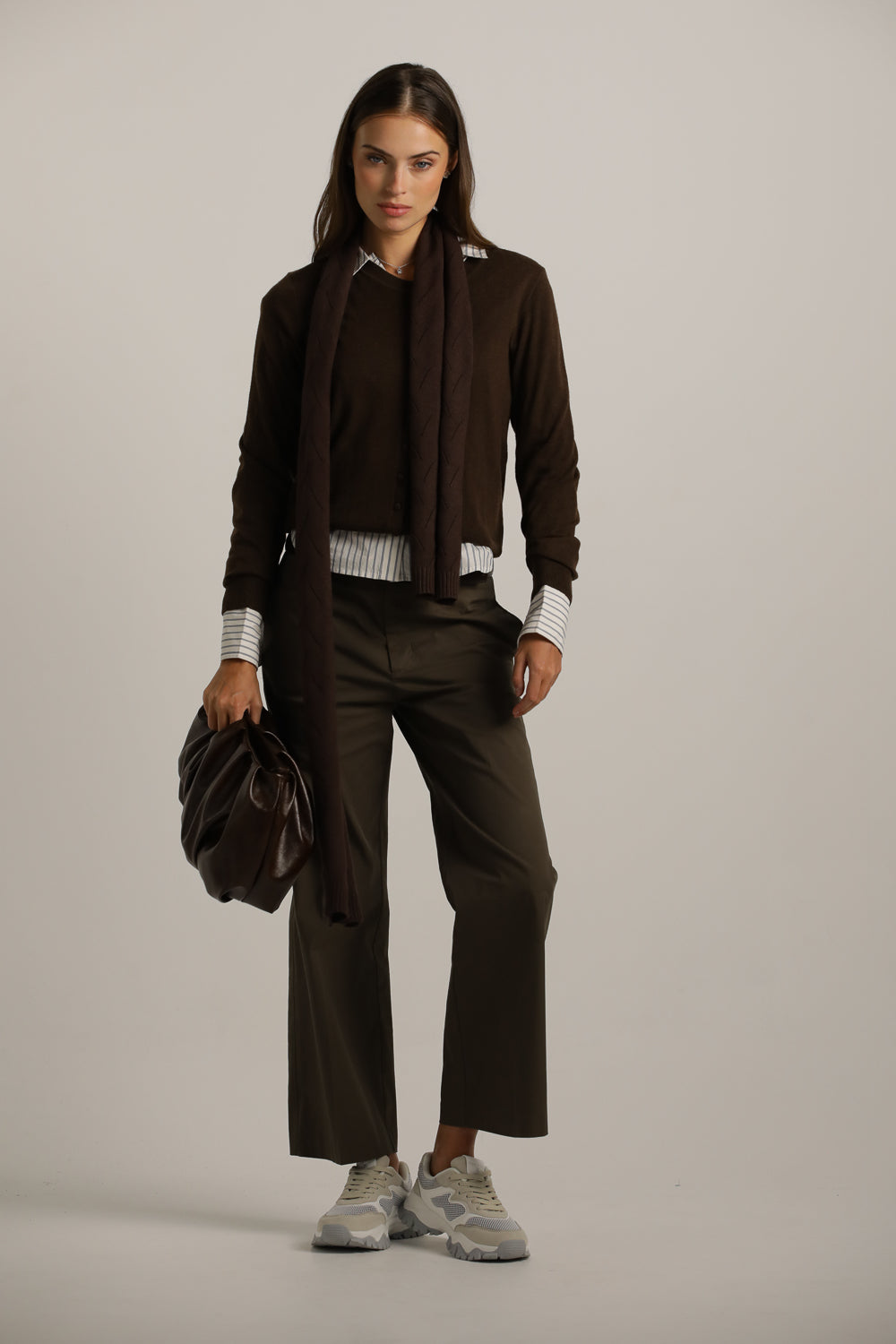 Knit Cardigan With Front Button Closure