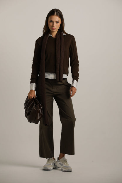 Knit Cardigan With Front Button Closure