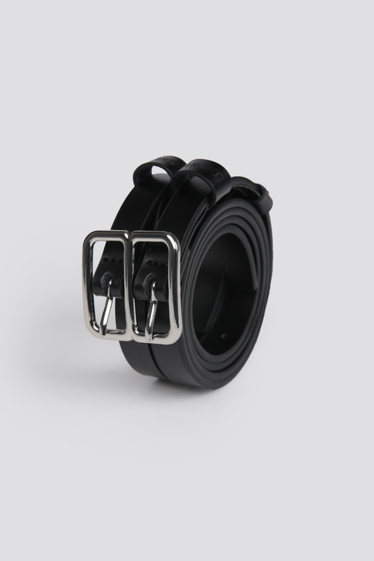 Double Thin Leather Belt