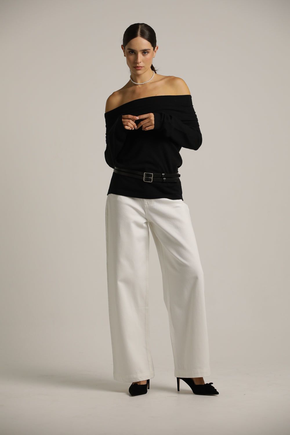 Double Thin Leather Belt