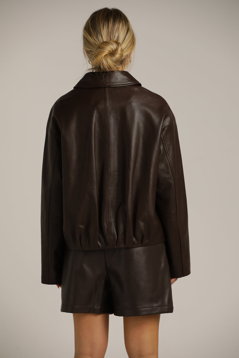 Bomber-Fit Leather Jacket