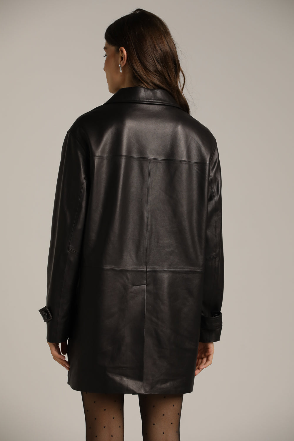 Straight-Fit Coat In Leather