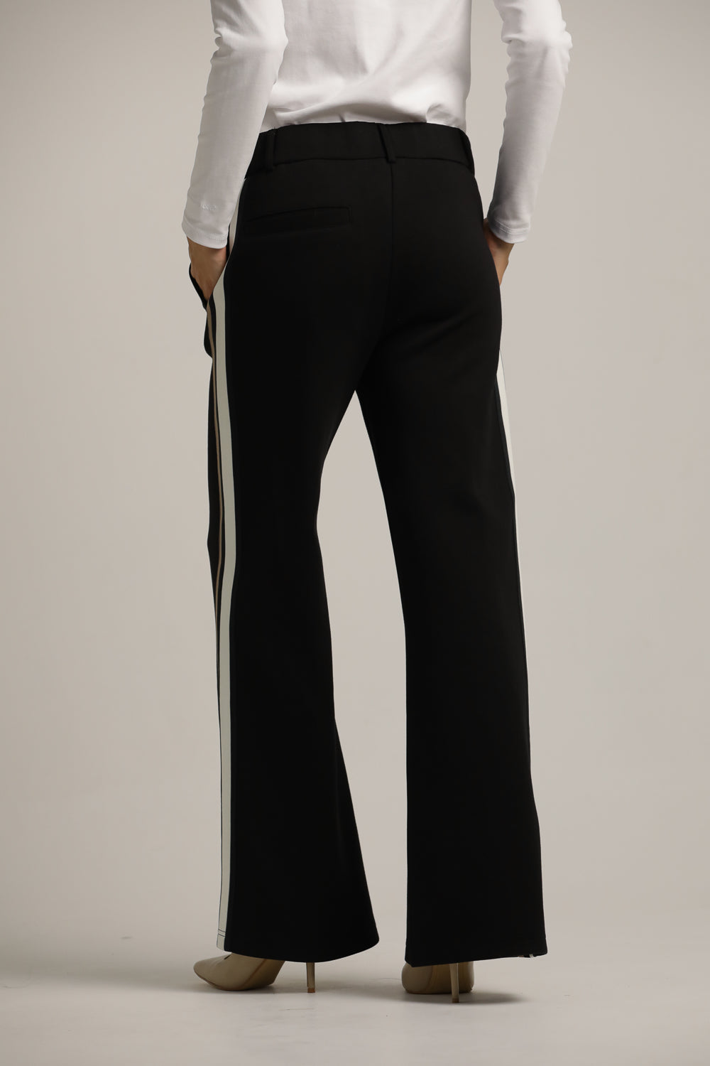Wide Tailored-Style Pants With Side Stripes
