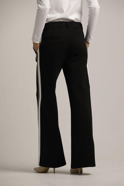Wide Tailored-Style Pants With Side Stripes