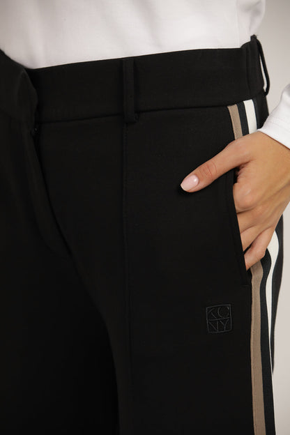 Wide Tailored-Style Pants With Side Stripes