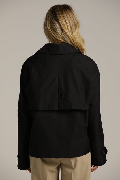 Short Trench Coat With Double-Breasted Buttons
