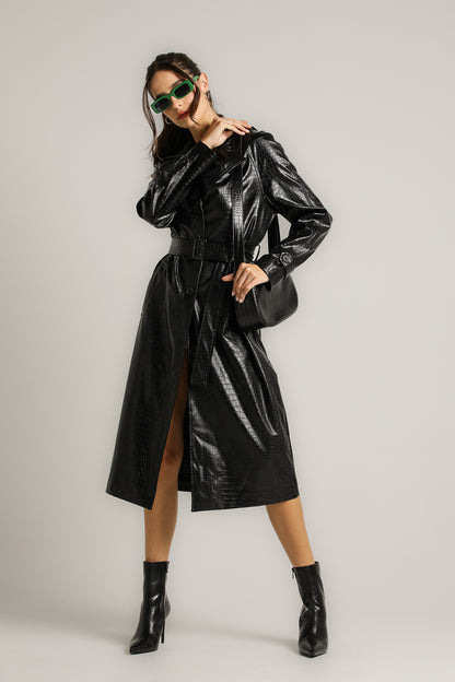 Croc Effect Shoulder Bag
