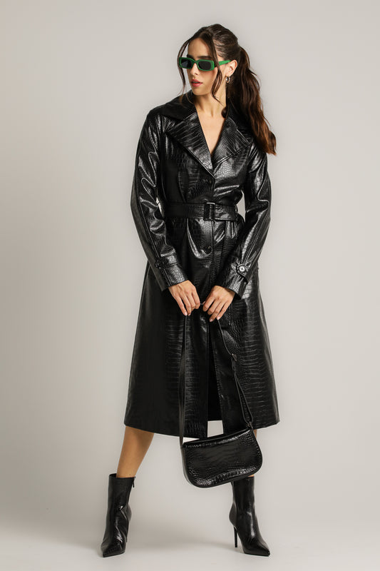Croc Effect Shoulder Bag