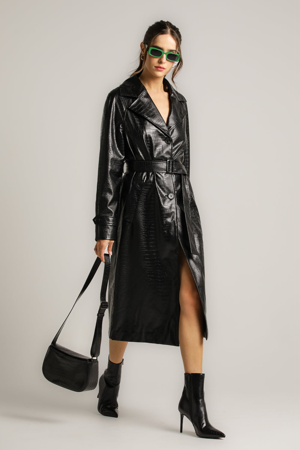 Croc Effect Shoulder Bag