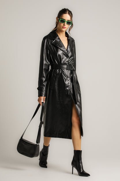 Croc Effect Shoulder Bag