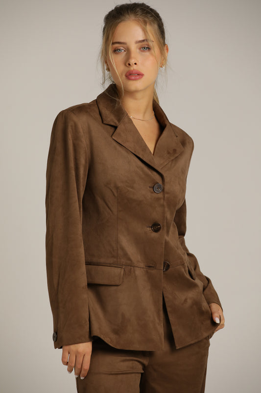 Tailored Blazer In Faux Suede