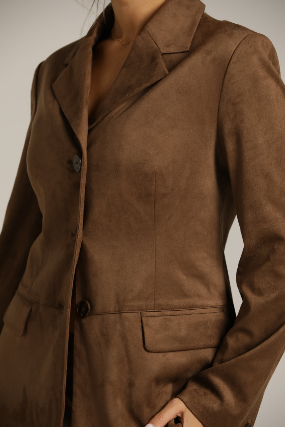 Tailored Blazer In Faux Suede