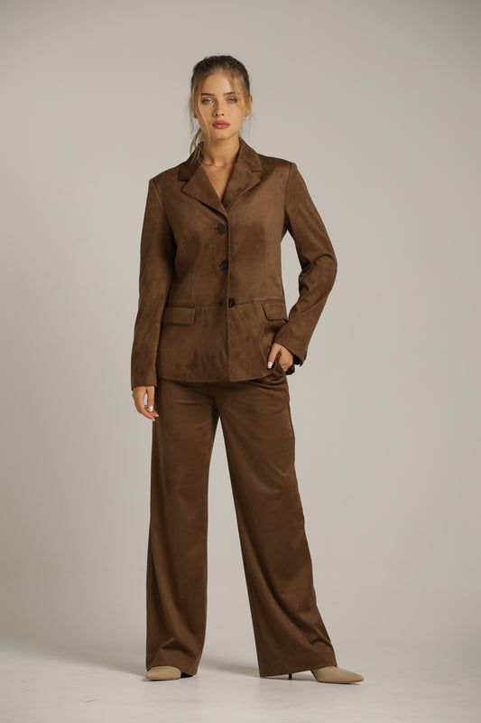 Faux Suede Trousers