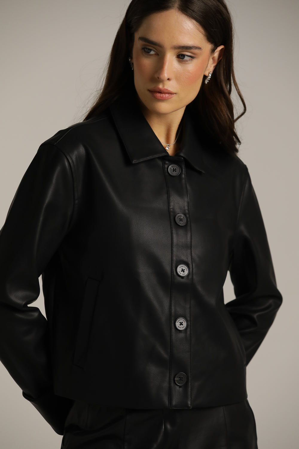 Straight-Fit Jacket In Faux Leather