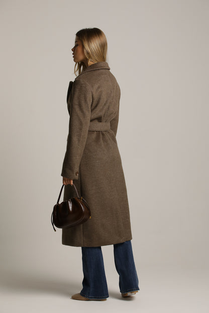 Elegant Long Coat In A Wool-Like Texture