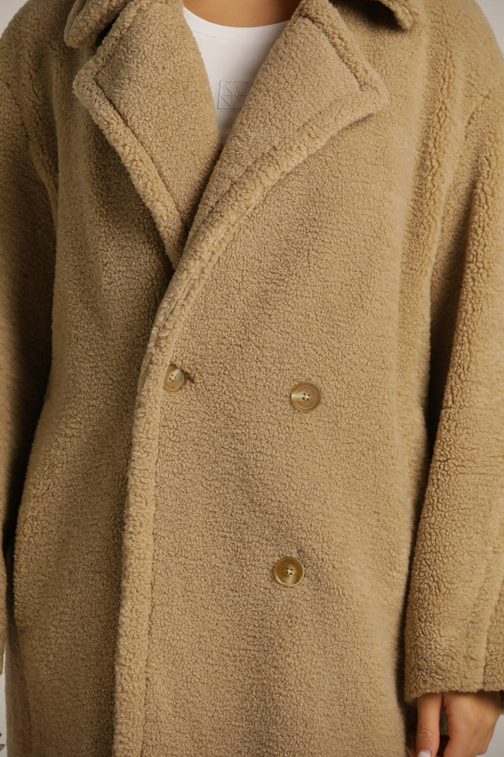 Long Teddy Coat In Faux-Fur Polyester