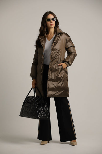 Long Nylon Puffer Coat