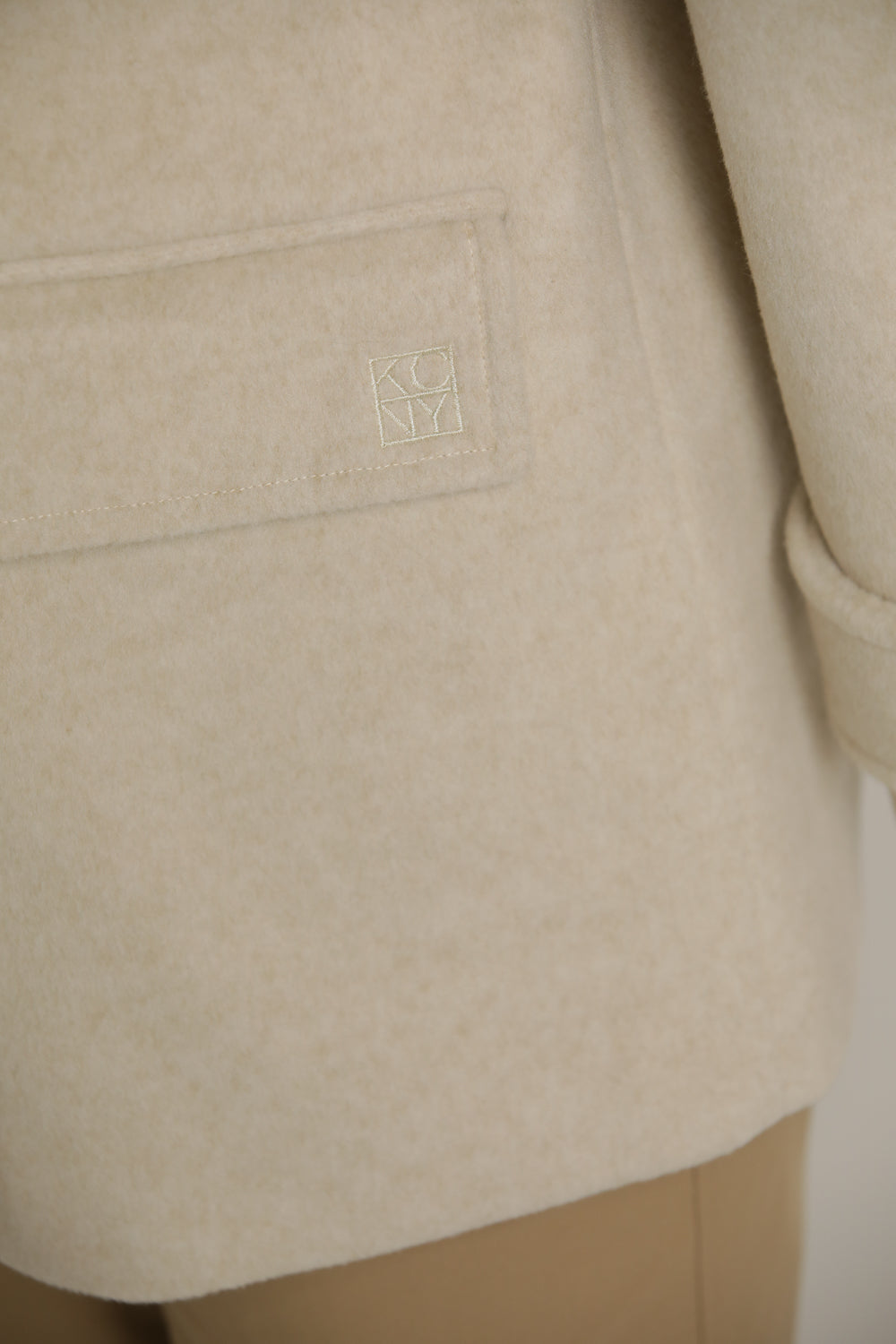 Oversized Cropped Coat In Wool Finish