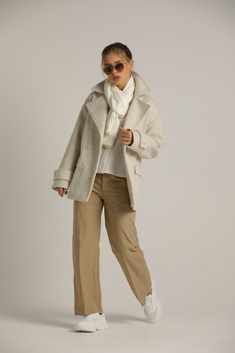 Classic Straight Pants With Hem