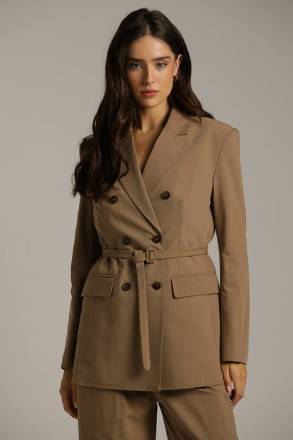 Oversized Blazer With Waist Belt
