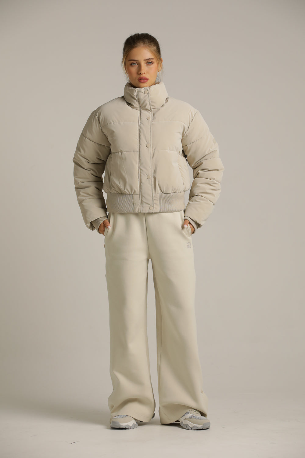 Puffer Coat With High Collar