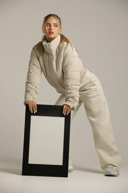 Puffer Coat With High Collar