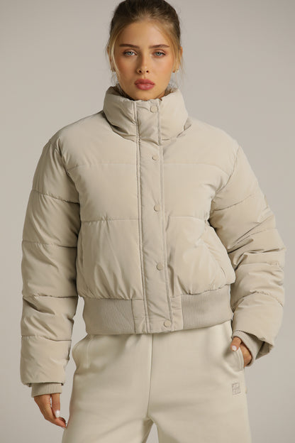 Puffer Coat With High Collar