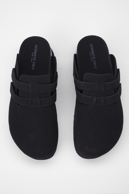 Suede Clogs, Platform Sole, Adjustable Buckle Straps