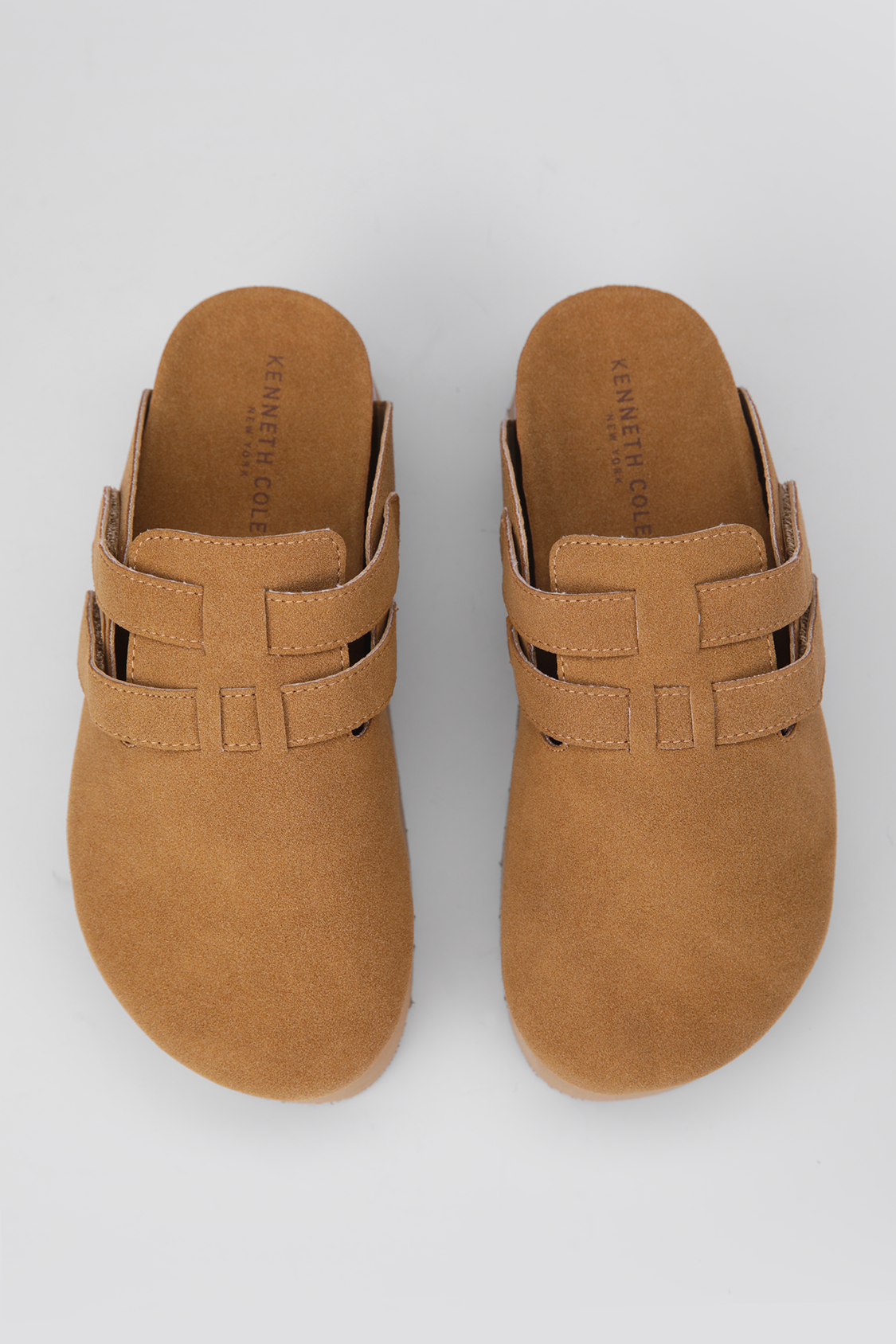 Suede Clogs, Platform Sole, Adjustable Buckle Straps