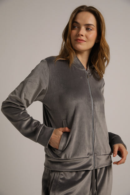 Velvet Zipped Blouson